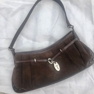 TOD’S Brown Suede and Leather Shoulder Bag